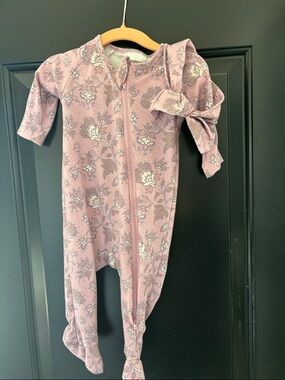 Floral 6-9M One-Piece - Dusty Mauve